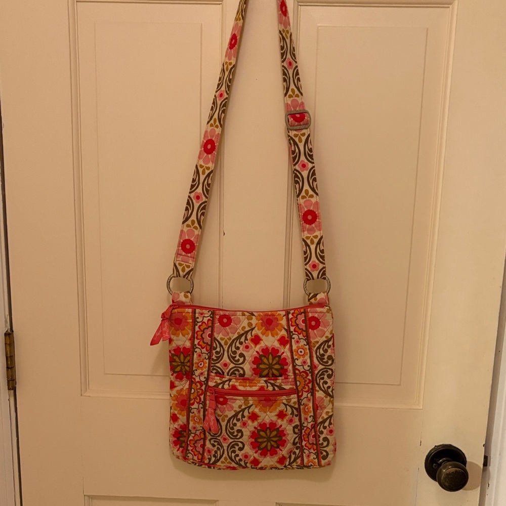 Vera Bradley Floral Quilted Crossbody - Pink, Yellow, Green